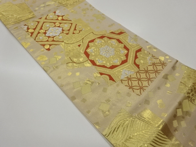 JAPANESE FUKURO OBI / WOVEN FLOWER CREST